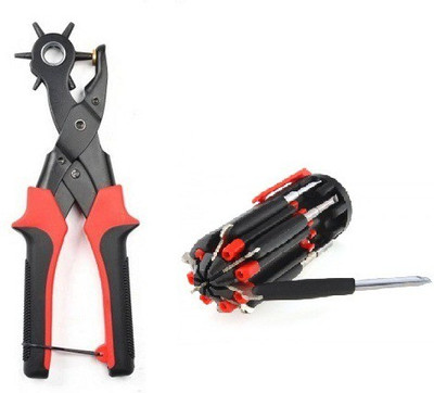 

ACCESSOREEZ 8 in 1 screw driver Hand Tool Kit(5 Tools), Black;red