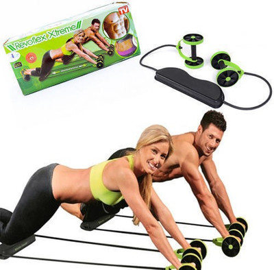 

VibeX ® Abdominal Trainer Exercise Work Out Gym Rollers Fitness Equipments Muscle Building Ab Exerciser(Green, Black), Black;green