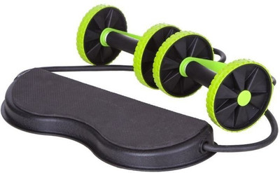 

QUINERGYS ® Revoflex Xtreme workout ab wheel 40 Exercises for 90% Body Muscle Ab Exerciser(Green, Black), Black;green