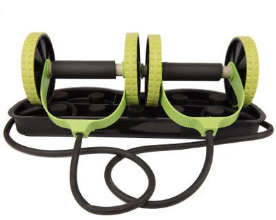 

VibeX ™ Fitness Resistance Exercises Rope Wheel Roller Gym Equipment Ab Exerciser(Green, Black), Black;green
