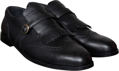 

LOZANO Black brogue oxfords Size- Casuals For Men(Black