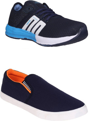 

STYLIVO Combo Pack of Blue Sports Shoes With Loafer For Men's Sneakers For Men(Blue, Orange