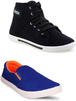 

STYLIVO Combo Pack of Sneaker & Loafer For Men Sneakers For Men(Multicolor, Black+orange