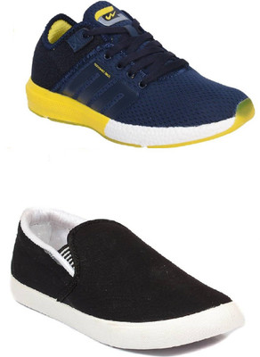 

STYLIVO Combo Pack of Yellow Sport Shoe With Loafer for Men's Casuals For Men(Multicolor, Yellow+black & white