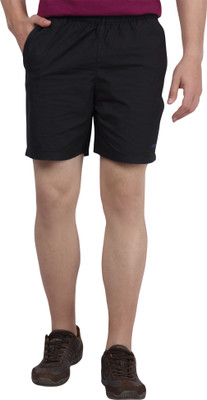 FBB Solid Men Black Chino Shorts 