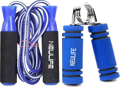 

SERVICES24X7 Services24x7_Exclusiv Ball Bearing Skipping Rope & Hand Grip (Blue, Pack of 2) Ball Bearing Skipping Rope(Blue, Length: 259 cm)