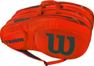 Wilson Team III 6PK Tennis Kit bag (Can hold upto 6 Tennis Racquets), Orange/Grey Kitbag(Orange, Kit Bag, Orange/grey (6pk)