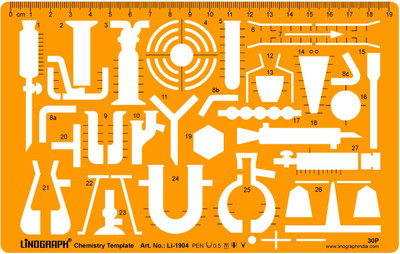 

LINOGRAPH Li-1904 Chemistry template Stencil(Pack of 1, template)