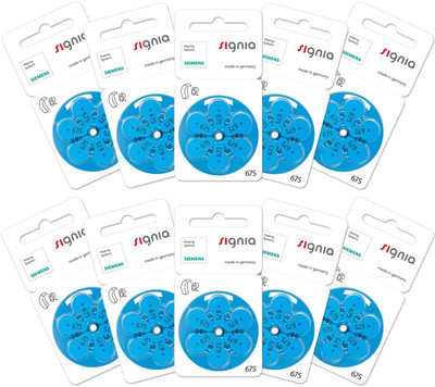 

Signia P675 Hearing Aid Batteries 1.45V 10 patta (60 battery) Stethoscope Case(Silver)