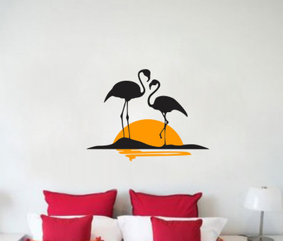 StickerYard 56 cm Sunset Swans Wall Decal Self Adhesive Sticker(Pack of 1)