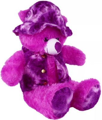 

Fun & Joy Beautiful Silky Purple Teddy Bear With Jacket & Hat - 70 cm(Purple)