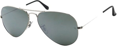 Ray-Ban Aviator Sunglasses(For Men, Silver)