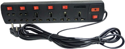 

RJVT Extension Cord Board with 6 Socket 6 Socket Surge Protector(Black)