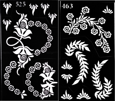 

ARR Henna Stencils HS 525 & 463(HENNA STENCIL STICKERS)