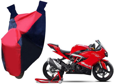 AUTO PEARL Two Wheeler Cover for TVS(Apache RTR 160, Red, Blue)