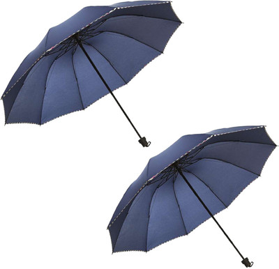 KEKEMI 3 Fold Plain5 Umbrella(Multicolor)