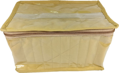 

Addyz Transparent 10 Pouches in Quilted Non Woven Make up Vanity Jewellery Vanity Box(Beige)