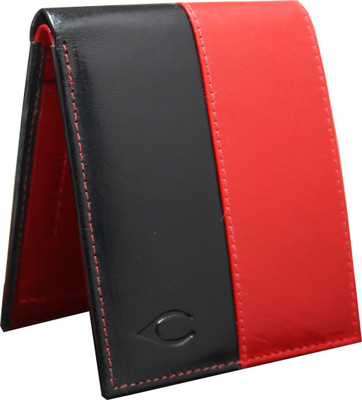 

WILD ZARZA LONDON Men Multicolor Genuine Leather Wallet(6 Card Slots), Red and black