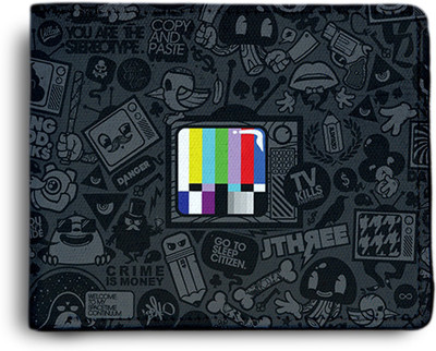 

Azaadcollection Men Black Canvas Wallet(6 Card Slots), Multicolor