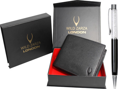 

wild zarza london Men Black Genuine Leather Wallet(12 Card Slots)