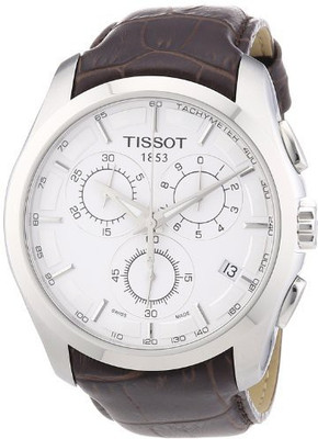 

Tissot silver4785 Tissot Men's T0356171603100 Couturier Silver Stainless Steel Chronograph Watch With Brown Leather Band Watch - For Men