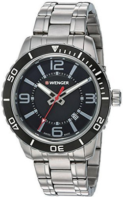 

Wenger Black18450 Wenger Men's 'Roadster' Swiss Quartz Stainless Steel Casual Watch, Color:Silver-Toned (Model: 01.0851.118) Watch - For Men