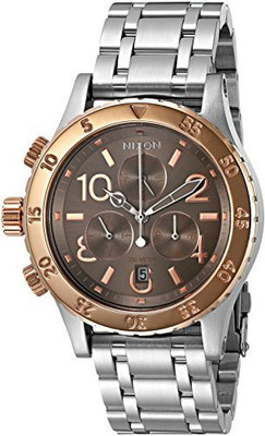 

NIXON champagne 19098 Nixon Women's A4042215-00 38-20 Chrono Analog Display Japanese Quartz Silver Watch Watch - For Men & Women