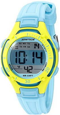 

Armitron Sport Blue 471 Armitron Women's 45/7062BLU Lime Green Accented Digital Chronograph Light Blue Resin Strap Watch Watch - For Women