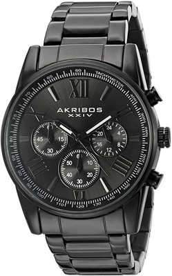 

Akribos XXIV Black19491 Akribos XXIV Men's AK865BK Round Black Dial Chronograph Quartz Black Bracelet Watch Watch - For Men