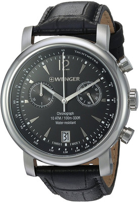 

Wenger Black24333 Wenger Men's 'Urban Classic Chrono' Swiss Quartz Stainless Steel and Leather Casual Watch, Color:Black (Model: 01.1043.112) Watch - For Women