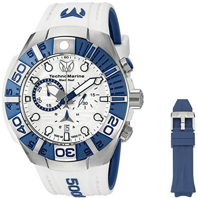 

TechnoMarine silver21966 Technomarine Men's 'Black Reef' Swiss Quartz Stainless Steel Casual Watch (Model: TM-515020) Watch - For Men