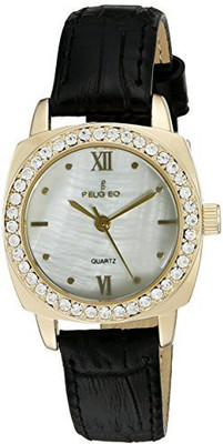 

Peugeot white20505 Peugeot Women's 14K Gold Plated Small Skinny Mother of Pearl Crystal Dress Watch 3048G Watch - For Women
