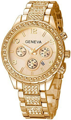 

Fanmis gold22575 Fanmis Luxury Unisex Gold Crystal Quartz Calendar Stainless Steel Watch Watch - For Men
