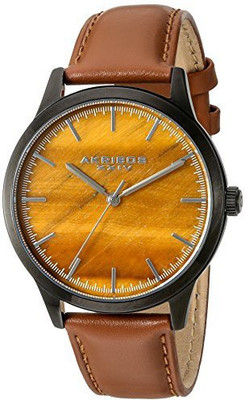 

Akribos XXIV brown22524 Akribos XXIV Men's Black Case with Tiger Eye Dial on a Cognac Brown Genuine Leather Strap Watch AK937TN Watch - For Men