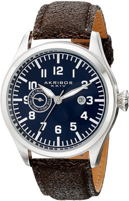 

Akribos XXIV Blue16002 Akribos XXIV Men's AK785BU Swiss Quartz Movement Watch with Blue Dial and Brown Leather Strap Watch - For Men