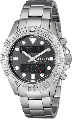 

SO&CO New York Black15408 SO&CO New York Men's 5017.1 Yacht Club Analog Digital Display Alarm World Time Stainless Steel Link Bracelet Watch Watch - For Men