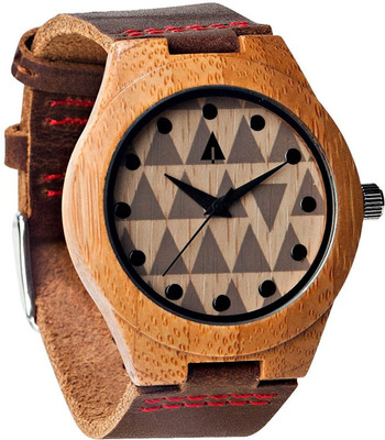

treehut Brown 384 Treehut Men's Wooden Bamboo Watch with Genuine Leather Strap Quartz Analog wi... Watch - For Men