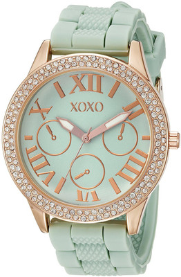 

XOXO Green18441 XOXO Women's XO8089 Gold-Tone Stainless Steel Watch with Mint Green Silicone Band Watch - For Women