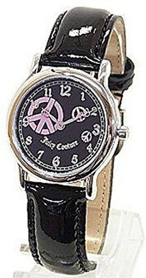 

Juicy Couture Black 6015 Juicy Couture Princess Women's Watch 1900589 Peace Sign Black Patent Leather Strap Watch - For Women