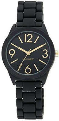 

Nine West black21831 Nine West Women's NW/1812BKBK Matte Black Rubberized Bracelet Watch Watch - For Men