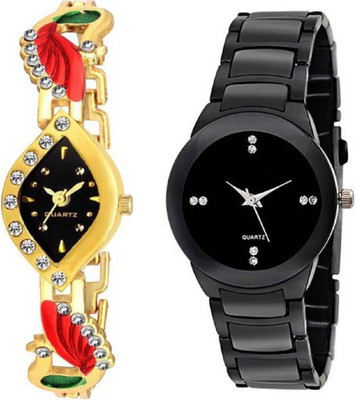 

HN Enterprise Combo2-WOMEN-BLACK-MOR-GOLD2804 Watch - For Women