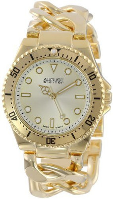 

August Steiner Gold294 August Steiner Women's AS8079YG Swiss Diver Gold-Tone Twist Chain Bracelet Watch Watch - For Women