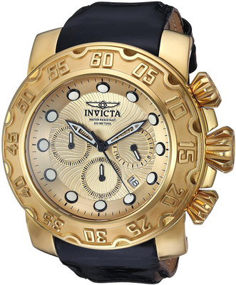 

Invicta Gold25410 Invicta Men's 'Lupah' Quartz Gold-Tone and Leather Casual Watch, Color:Black (Model: 22492) Watch - For Men