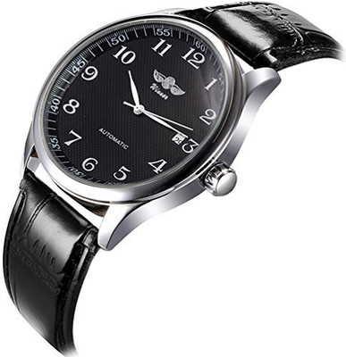 

VIGOROSO Black24819 VIGOROSO Mens Watches Automatic Mechanical Black Dial Leather Strap Wrist Watch Watch - For Men