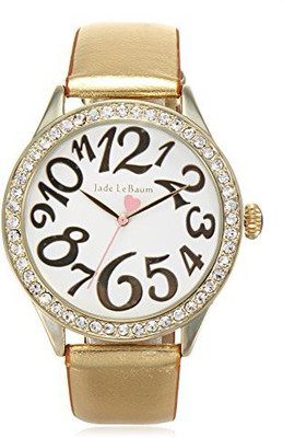 

ShoppeWatch White14166 Womens Dress Watch Gold Tone Leather Strap White Dial Crystal Bezel Quartz Jade LeBaum - JB202866G Watch - For Women