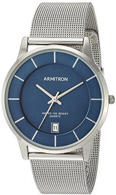 

Armitron Blue24987 Armitron Men's 20/5123NVSV Date Function Dial Silver-Tone Mesh Bracelet Watch Watch - For Men