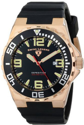 

Swiss Legend Black 6651 Swiss Legend Men's 10008-RG-01-BB Expedition Black Silicone Watch Watch - For Men