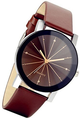 

Lancardo brown21723 Men'S Black Round Dial Clock Leather Strap Quartz Wrist Watch(Brown) Watch - For Men & Women