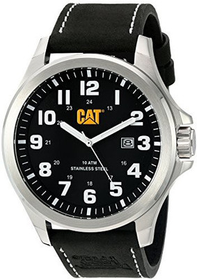 

CAT black20637 CAT WATCHES Men's 'Operator Date' Quartz Stainless Steel and Leather Watch, Color:Black (Model: PU14134111) Watch - For Men