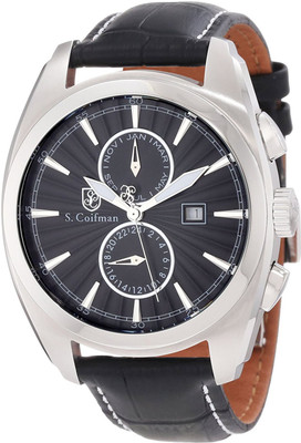 

S Coifman Black8337 S. Coifman Men's SC0131 Black Dial Black Leather Watch Watch - For Men